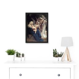 Artery8 William Adolphe Bouguereau Song Of Angels A4 Artwork Framed Wall Art Print in Black - thumbnail 2