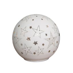 Samuel Alexander 15cm Battery Operated Light up Star Glass Ball in White with Warm White LEDs - thumbnail 8