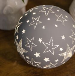 Samuel Alexander 15cm Battery Operated Light up Star Glass Ball in White with Warm White LEDs - thumbnail 5