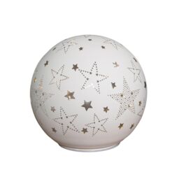 Samuel Alexander 15cm Battery Operated Light up Star Glass Ball in White with Warm White LEDs - thumbnail 9