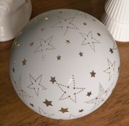 Samuel Alexander 15cm Battery Operated Light up Star Glass Ball in White with Warm White LEDs - thumbnail 7