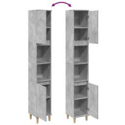 Berkfield Home Durable Bathroom Cabinet Concrete Grey 30x30x190 cm Engineered Wood - Size: 30 x 30 x 190 cm - thumbnail 8
