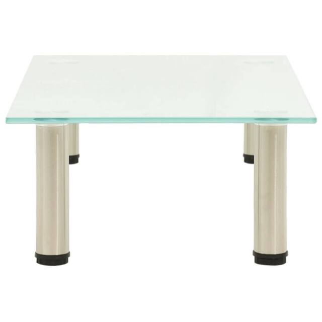 Berkfield Home TV Stand Frosted 60x35x17 cm Tempered Glass in Clear - Size: 60 x 35 x 17 cm - image 1
