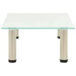Berkfield Home TV Stand Frosted 60x35x17 cm Tempered Glass in Clear - Size: 60 x 35 x 17 cm