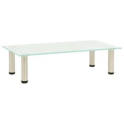 Berkfield Home TV Stand Frosted 60x35x17 cm Tempered Glass in Clear - Size: 60 x 35 x 17 cm - thumbnail 2