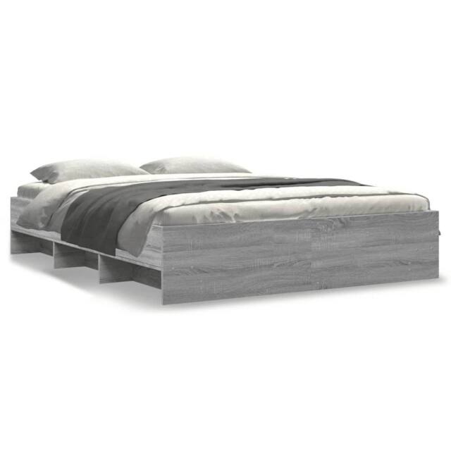 Berkfield Home Bed Frame without Mattress Grey Sonoma 160x200 cm Engineered Wood - image 1