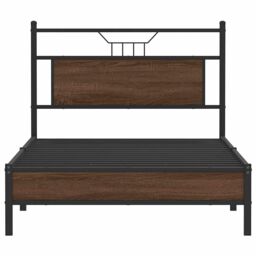 Berkfield Home Bed Frame without Mattress Brown Oak 107x203 cm Engineered Wood - thumbnail 6