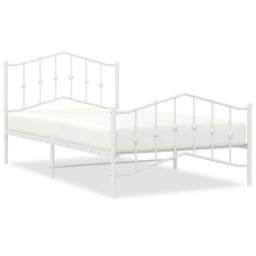 Berkfield Home Metal Bed Frame with Headboard & Footboard White 100x200 cm - thumbnail 1