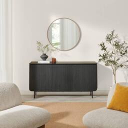 FurnitureboxUK Penrose Black Wood Sideboard - thumbnail 3