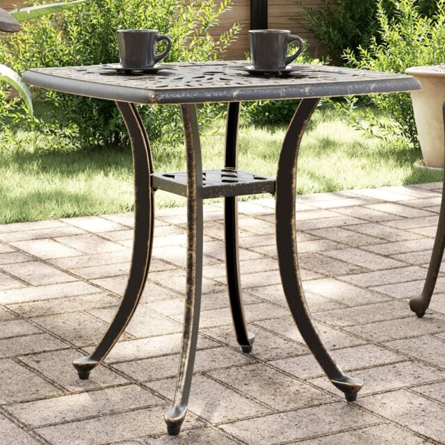 Berkfield Home Garden Table Bronze 53x53x53 cm Cast Aluminium in Brown - Size: 53 x 53 x 53 cm - image 1