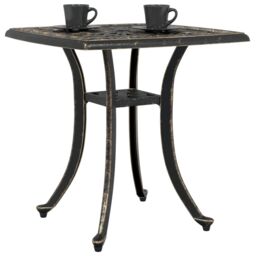 Berkfield Home Garden Table Bronze 53x53x53 cm Cast Aluminium in Brown - Size: 53 x 53 x 53 cm - thumbnail 4