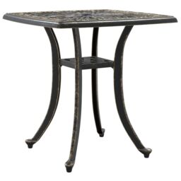 Berkfield Home Garden Table Bronze 53x53x53 cm Cast Aluminium in Brown - Size: 53 x 53 x 53 cm - thumbnail 2