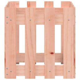 Berkfield Home Garden Planter with Fence Design 40x40x40 cm Solid Wood Douglas in Brown - Size: 40 x 40 x 40 cm - thumbnail 5