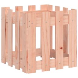 Berkfield Home Garden Planter with Fence Design 40x40x40 cm Solid Wood Douglas in Brown - Size: 40 x 40 x 40 cm - thumbnail 4