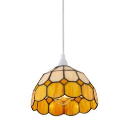 First Choice Lighting Set of 2 Oxford - Amber Tiffany Easy Fit Pendant Shades - thumbnail 5