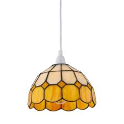First Choice Lighting Set of 2 Oxford - Amber Tiffany Easy Fit Pendant Shades - thumbnail 3