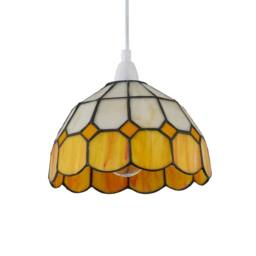 First Choice Lighting Set of 2 Oxford - Amber Tiffany Easy Fit Pendant Shades - thumbnail 2