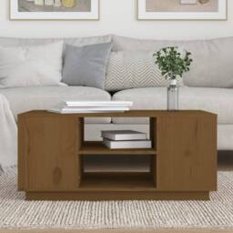 Berkfield Home Beautiful Coffee Table Honey Brown 90x49x40.5 cm Solid Wood Pine - thumbnail 1