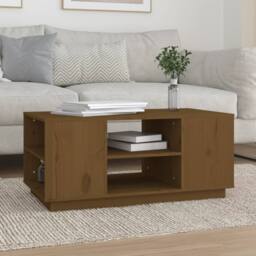 Berkfield Home Beautiful Coffee Table Honey Brown 90x49x40.5 cm Solid Wood Pine - thumbnail 2