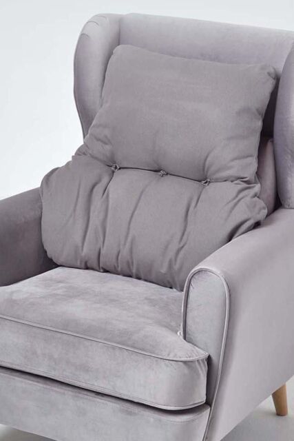 Homescapes Cotton Back Support Cushion in Charcoal - image 1
