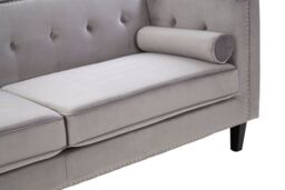 Orsina Contemporary 3 Seat Grey Velvet Sofa, Velvet Upholstered Mid Century Sofa, Refined Sofa For Livingroom - thumbnail 6