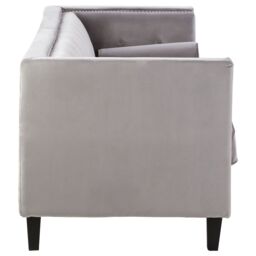 Orsina Contemporary 3 Seat Grey Velvet Sofa, Velvet Upholstered Mid Century Sofa, Refined Sofa For Livingroom - thumbnail 3
