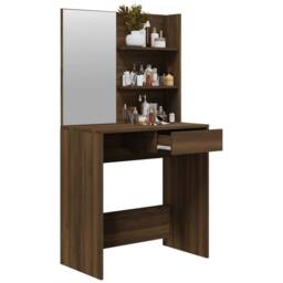 Berkfield Home Modern Dressing Table with Mirror Brown Oak 74.5x40x141 cm - thumbnail 5
