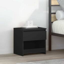 Berkfield Home Bedside Cabinet Black 40x30x39 cm Engineered Wood - Size: 40 x 30 x 39 cm - thumbnail 2