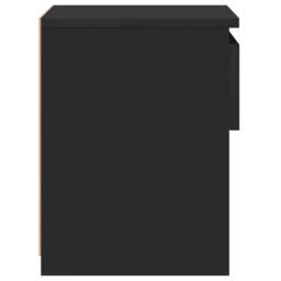 Berkfield Home Bedside Cabinet Black 40x30x39 cm Engineered Wood - Size: 40 x 30 x 39 cm - thumbnail 6