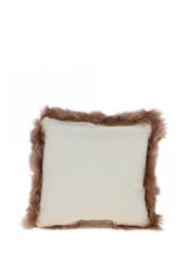 Fenland England Real Sheepskin Fluffy Cushion in Light Brown - thumbnail 3