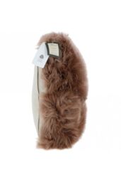 Fenland England Real Sheepskin Fluffy Cushion in Light Brown - thumbnail 2