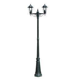 Berkfield Home Garden Light Post 2-arms 215 cm Dark Green/Black Aluminium in Green - thumbnail 2
