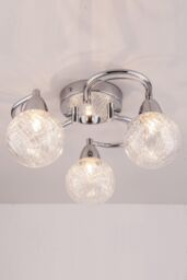 Harper Living LED Semi-Flush Ceiling Light, Swirl Arms, 3000K in Silver