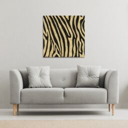 Benjamin Tate Design Golden Zebra (Canvas Print) / 90 x 90 x 4cm in Natural - Size: 90 x 90 x 4 cm - thumbnail 1