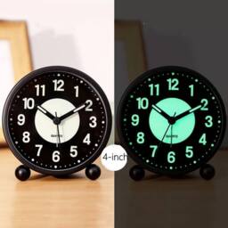NESTLUNE Alarm Clock Bedside No Ticking Battery Power Silent in Black - Size: 100 cm x 15 cm - thumbnail 3
