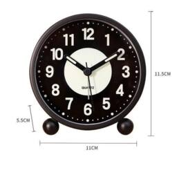NESTLUNE Alarm Clock Bedside No Ticking Battery Power Silent in Black - Size: 100 cm x 15 cm - thumbnail 2