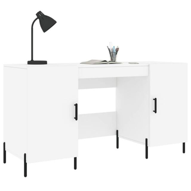 Berkfield Home Elegant Desk White 140x50x75 cm Engineered Wood - Size: 140 x 50 x 75 cm - image 1