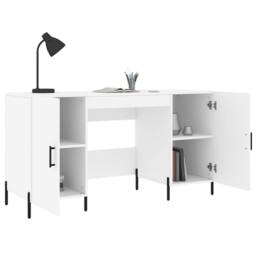 Berkfield Home Elegant Desk White 140x50x75 cm Engineered Wood - Size: 140 x 50 x 75 cm - thumbnail 4