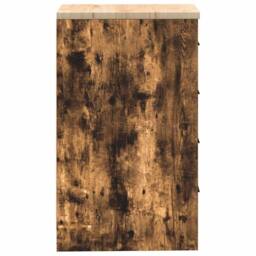 Berkfield Home Garage Storage Cabinet Smoked Oak 40x51x85 cm Solid Wood Pine in Brown - Size: 40 x 51 x 85 cm - thumbnail 7