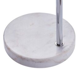 Teamson Home Modern Curved Arc Floor Lamp with Bell Shade & Marble Base, Brushed Nickel in Silver - thumbnail 4