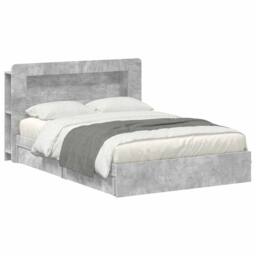 Berkfield Home Bed Frame with Storage with Drawer Concrete Grey 150 x 200 cm - thumbnail 2