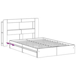 Berkfield Home Bed Frame with Storage with Drawer Concrete Grey 150 x 200 cm - thumbnail 9