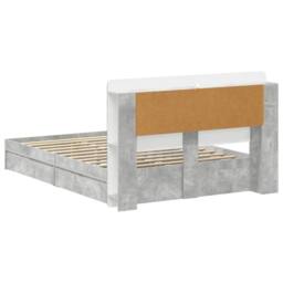 Berkfield Home Bed Frame with Storage with Drawer Concrete Grey 150 x 200 cm - thumbnail 6