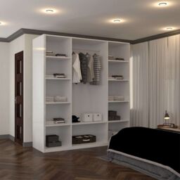 Sliding Wardrobes 4U Modern Wardrobe 4 Door High Gloss Wardrobe W 160cm x H 200cm x D 50cm in White - thumbnail 4