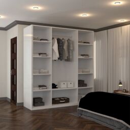 Sliding Wardrobes 4U Modern Wardrobe 4 Door High Gloss Wardrobe W 160cm x H 200cm x D 50cm in White - thumbnail 3