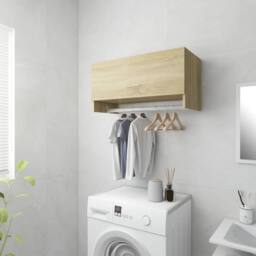 Berkfield Home Wardrobe Sonoma Oak 70x32.5x35 cm Engineered Wood in Light Brown - thumbnail 1