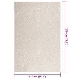 Berkfield Home Rug ZIZUR Cream 140x200 cm Jute Look Indoor & Outdoor - Size: Medium - thumbnail 9