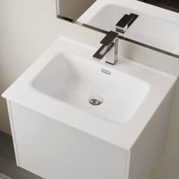 Banyetti Invicta 600mm Wall Hung Vanity with Athena Basin - Matt Black - thumbnail 2