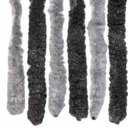 Berkfield Home Soft Fly Curtain Grey & Black 100x200 cm Chenille - thumbnail 5