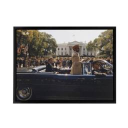 "Artery8 JFK Kennedy Emperor Haile Selassie Parade Framed Canvas Wall Art Print - Size: W12"" x H16""" - thumbnail 1
